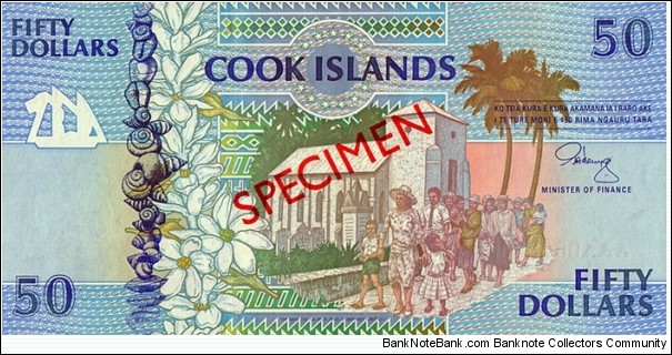 Cook Islands N.D. 50 Dollars.

Specimen. Banknote