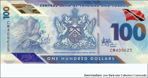 Trinidad & Tobago 2019 100 Dollars. Banknote