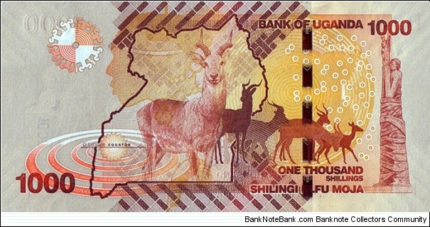 Banknote from Uganda year 2015