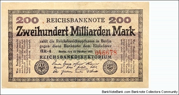 200.000.000.000 Mark (Weimar Republic 1923)  Banknote