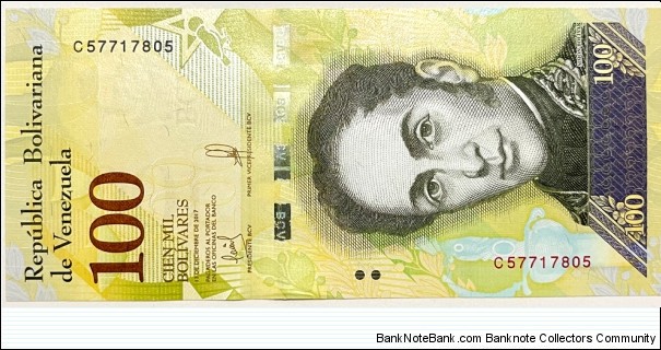 100.000 Bolivares Banknote