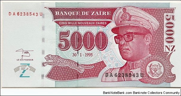 5000 Nouveaux Zaires (Republic of Zaire)  Banknote