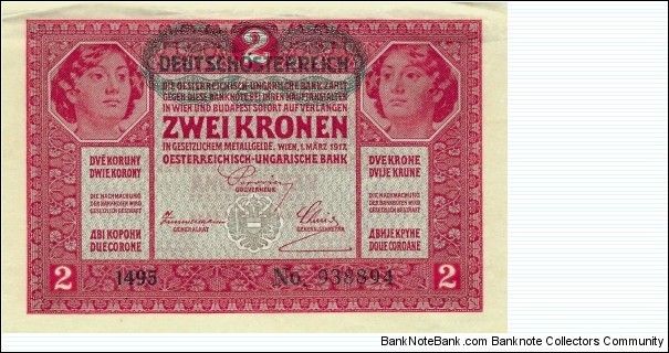AUSTRIA 2 Kronen 1919 Banknote