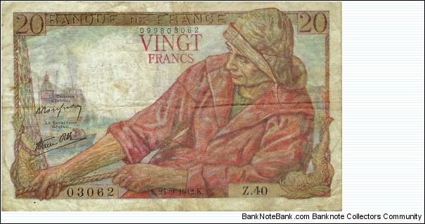 FRANCE 20 Francs 1942 Banknote
