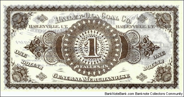 Banknote from Exonumia year 1900