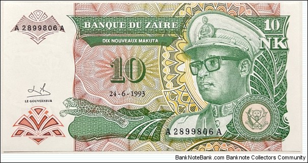 10 Nouveaux Makuta (Republic of Zaire)  Banknote