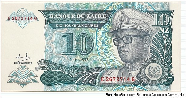 10 Nouveaux Zaires (Republic of Zaire)  Banknote