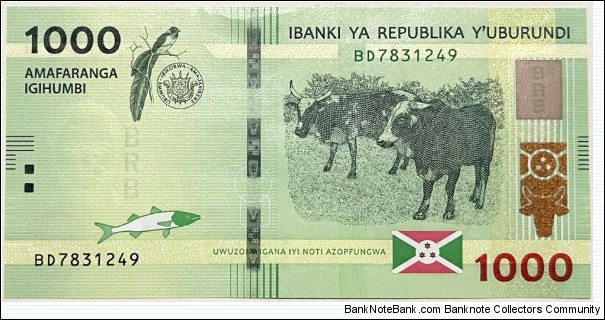 Banknote from Burundi year 2021