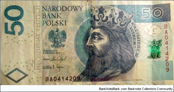 Poland 50 Złotych.
BA0414209 Banknote