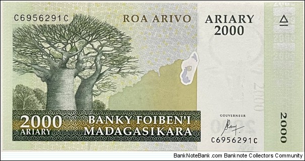 2000 Ariary Banknote