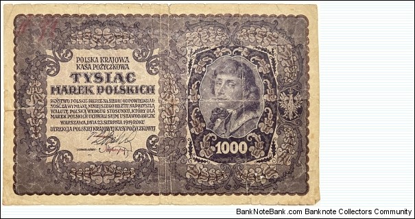 1000 Marek (serial 441141) Banknote