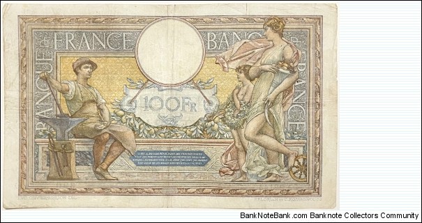 Banknote from France year 1928