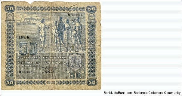 50 Markkaa (Litt.D / Jutila & Alsiala) Banknote
