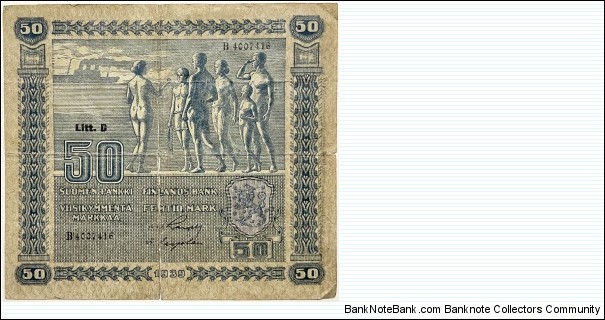 50 Markkaa (Litt.D / Rangell & Carpelan) Banknote