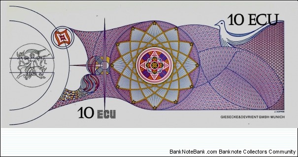 10 ECU Test Note Banknote