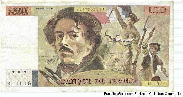 FRANCE 100 Francs 1991 Banknote