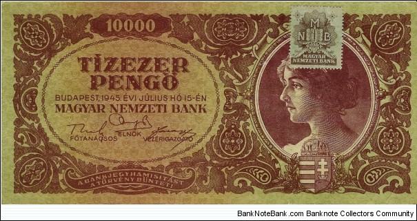 HUNGARY 10,000 Pengo 1945 Banknote