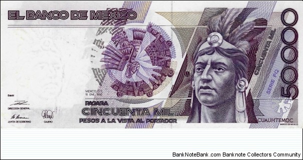 MEXICO 50,000 Pesos 1990 Banknote