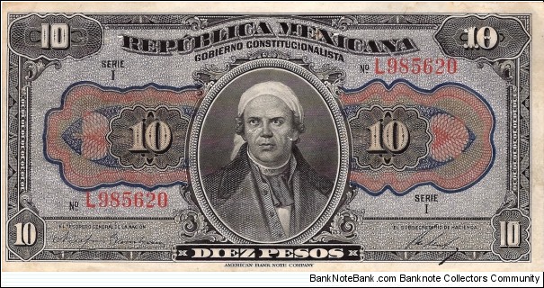 MEXICO 10 Pesos 1915 Banknote