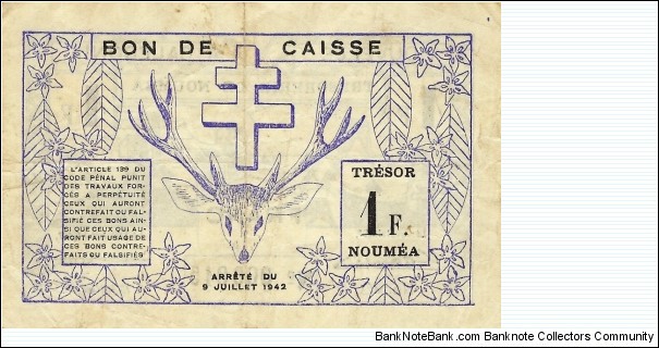 Banknote from French Polynesia year 1942