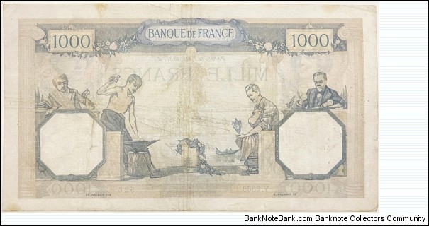 Banknote from France year 1937