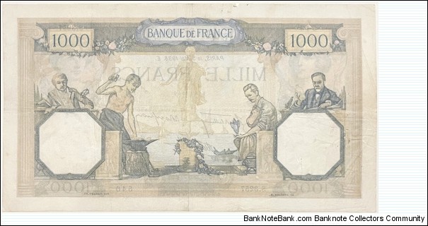 Banknote from France year 1938