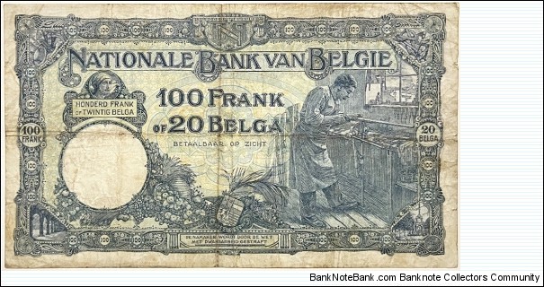 Banknote from Belgium year 1929