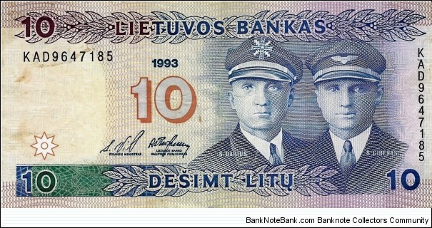 LITHUANIA 10 Letu 1993 Banknote