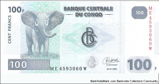 100 francs; April 1, 2022.  Part of the Elephant Collection! Banknote