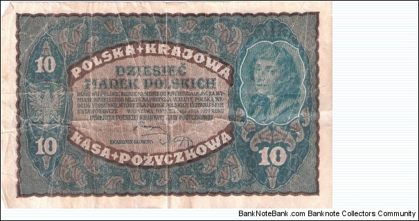 10 marek; 1919 Banknote