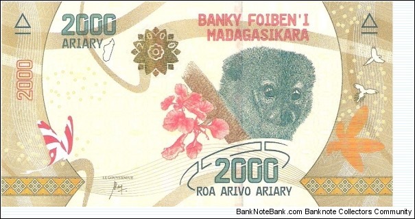 2000 ariary; ND (2017) Banknote