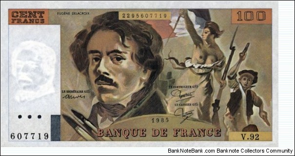 France 100 Francs - Eugène Delacroix Banknote