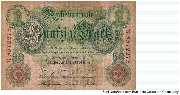 GERMANY 50 Mark 1910 Banknote