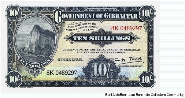 GIBRALTER 10 Shillings 2018 Banknote