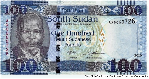 SOUTH SUDAN 100 South Sudanese Pounds 2019 Banknote