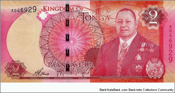 TONGA 2 Pa'anga 2015 Banknote