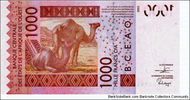 Banknote from West African States year 2019