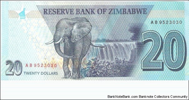 Banknote from Zimbabwe year 2020