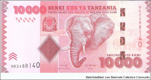 10,000 shillings; 2023.  Part of the Elephant Collection! Banknote