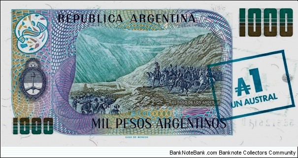 Banknote from Argentina year 1985