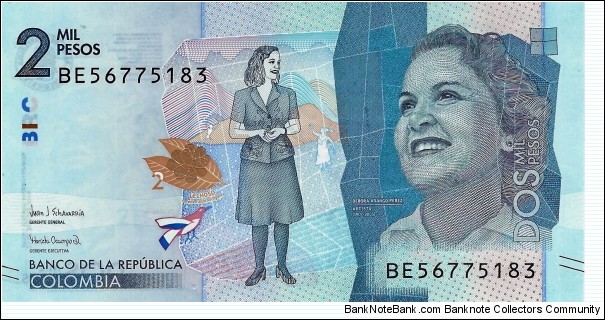 COLOMBIA 2,000 Pesos 2019 Banknote