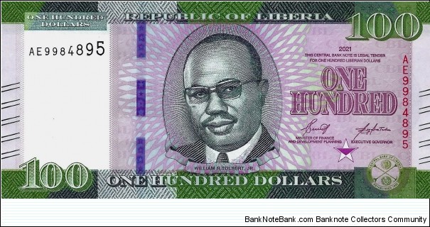 LIBERIA 100 Dollars 2021 Banknote