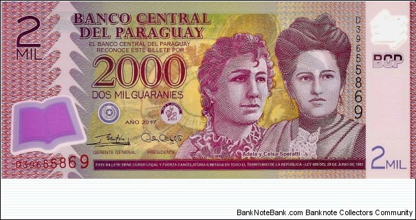 PARAGUAY 2000 Guaranies 2017 Banknote