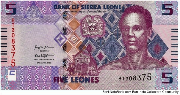 SIERRA LEONE 5 Leones 2022 Banknote