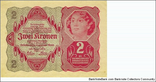 AUSTRIA 2 Kronen 1922 Banknote