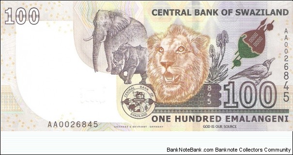 Banknote from Swaziland year 2017