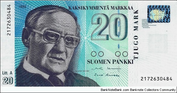 FINLAND 20 Markkaa Banknote