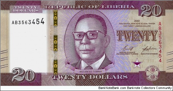 LIBERIA 20 Dollars Banknote