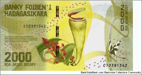 Banknote from Madagascar year 2017